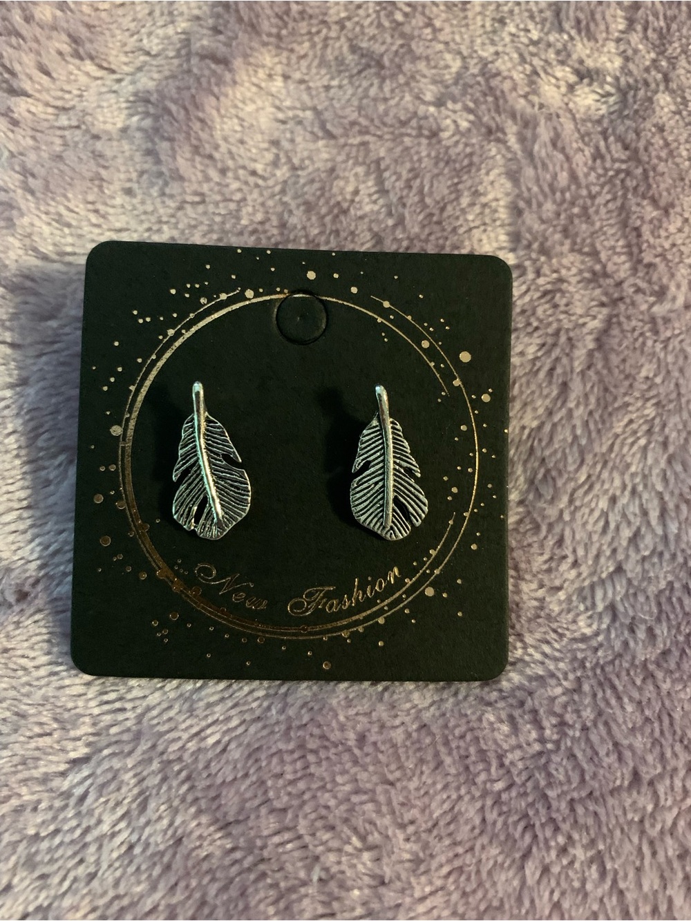 Silver Feather stud Earrings -